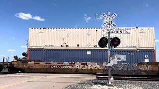 BNSF amp Ferromex Intermodal Train CR 344 Crossing Knippa TX [upl. by Flannery221]