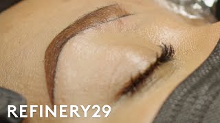 Why This Microblading Style Looks The Most Natural  Macro Beauty  Refinery29 [upl. by Hgielrahc755]