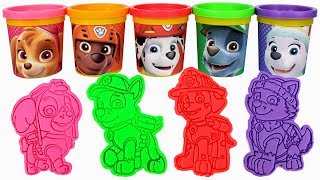 Playing with Paw Patrol Play Doh and Molds with Paw Patrol Characters [upl. by Eric]