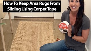 How To Keep Area Rugs From Sliding Using Carpet Tile Tape Double Sided [upl. by Acsicnarf]