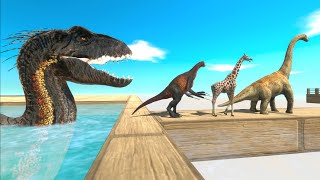 Dinosaurs and Animals Escape From Indoraptor Prison  Animal Revolt Battle Simulator [upl. by Nylteak]