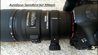 Autofocus Speedtest Sigma 70200mm F28 APO EX DG OS HSM [upl. by Eatnoed502]