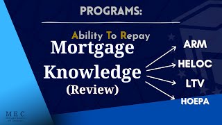 Mortgage Knowledge  ARM HELOC LTV HOEPA Help passing the NMLS Exam [upl. by Walston523]