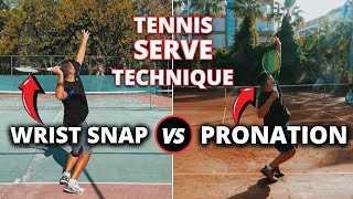 Perfecting Your Serve Technique  Snap The Wrist vs Pronation [upl. by Eletnahs]