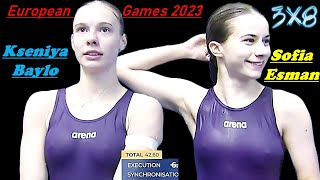 Womens Diving  Kseniya Baylo  Sofia Esman  European Games 2023 10M Synchronized Final Highlight [upl. by Nnylg]