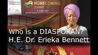 Who is a DIASPORAN HE Dr Erieka Bennett [upl. by Kimitri]