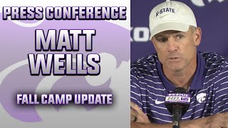 Kansas State CoOCQB Coach Matt Wells Press Conference  Fall Camp Update [upl. by Nallac]