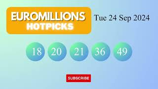 EuroMillionsHotPicks Draw Results on Tue 24 Sep 2024 The National Lottery UK [upl. by Aldwin]