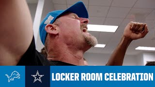 Lions vs Cowboys postgame locker room celebration [upl. by Anrev977]