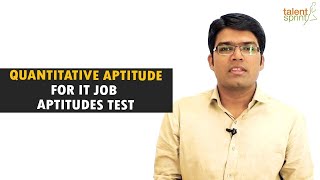 Quantitative Aptitude tricks and sample questions for IT Job Aptitude Test  TalentSprint [upl. by Nelg]