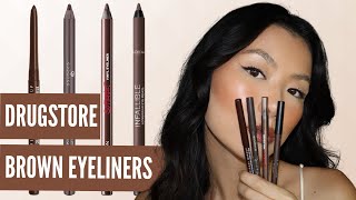 Best Drugstore Brown Pencil Eyeliners [upl. by Hoagland]