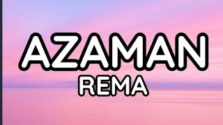 Azaman  Rema  Official Lyrics Video [upl. by Avirt]