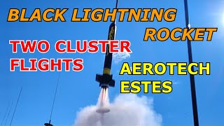 Black Lightning Rocket Cluster Flights with CMASS Winter Follies Launch [upl. by Sasnett]