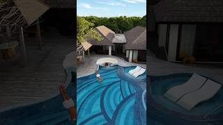 Would you stay at this Infinity Pool Villa atmospherekanifushi in the MALDIVES😍 shortsbeta [upl. by Atinihs]