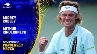 Andrey Rublev vs Arthur Rinderknech Condensed Match  2024 US Open Round 2 [upl. by Maisie207]