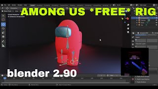 AMONG US FREE RIG FOR BLENDER  Endorite animations [upl. by Anyaled]