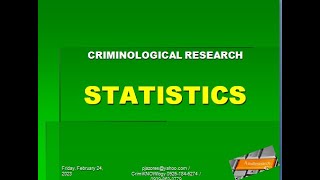 Criminological Statistics  Criminological Research [upl. by Hameean]