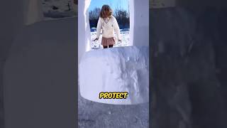 Girl Builds an Amazing Snow Palace for Survival shortsvideo [upl. by Niasuh]