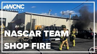 3 hurt in shop fire at Reaume Brothers Racing team in Mooresville [upl. by Osnohpla]