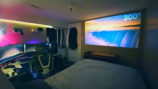 Under 200 Budget Projector Bedroom Setup Best Cheap 1080p Projector [upl. by Susi]