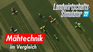 LS22  Mähtechnik  Mähwerke  Mähfahrzeuge im Vergleich  Gameplay [upl. by Frazer]