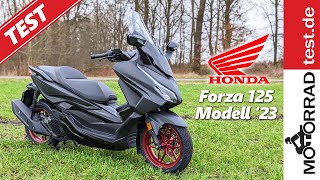 Honda Forza 125  Modell 2023  Test Was kann der neue GT Roller für A1B196 Fahrer [upl. by Kuebbing]