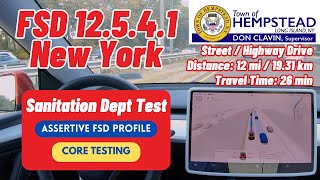 Tesla FSD Supervised v12541 Town of Hempstead Sanitation Dep Test  ASSERTIVE FSD Driving Profile [upl. by Frederick]