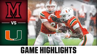 Miami OH vs Miami Game Highlights  2023 ACC Football [upl. by Ydnak]