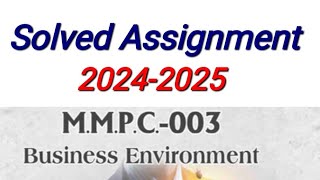 MMPC 03 Solved Assignment 202425  MMPC 03 Solved Assignment july 2024 Session  MMPC 3 assignment [upl. by Puglia]