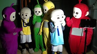 MY FRIENDS UNBOXING amp WEARING CLOWN TINKY WINKY DIPSY LALA PO UPIN IPIN  LILY ON MY WAY ALAN WALKER [upl. by Oemac]