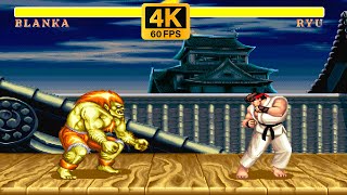 BLANKA ➤ Street Fighter II Champion Edition ➤ Hardest ➤ 4K 60 FPS [upl. by Adimra]