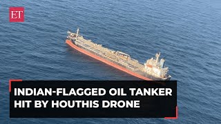 Houthis strike Indianflagged oil tanker with drone in Red Sea [upl. by Namielus762]