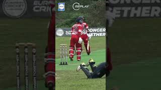 Rashid Hashmi pulls off a stunning catch behind the stumps 🤯 EuropeanCricketSeries [upl. by Durrett]