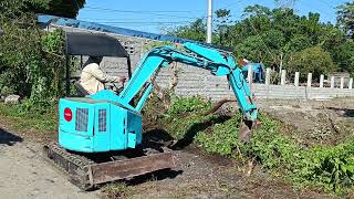 Hanix SampB 150 Mini Excavator Doing Cleaning Works [upl. by Hceicjow]