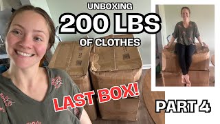 Unboxing the LAST BOX 200 lb Bulk Clothing ThredUP Rescue Box to resell on Poshmark [upl. by Aerdnaeel649]