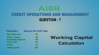 96th Banking Diploma Solution Credit Operations and Management  Q  7  AIBB  Banking Diploma [upl. by Quartis39]