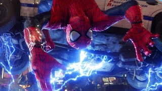 The Amazing SpiderMan 2 SpiderMan vs Electro Times Square Fight JAMIE FOXX ANDREW GARFIELD [upl. by Ennaisoj]