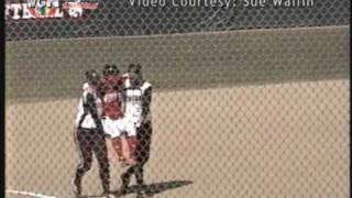 Softball player carried around bases by opponents [upl. by Saunderson]