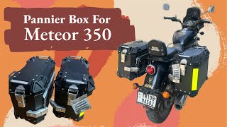 Side Pannier Box for Meteor 350  Royal Enfield  Installation and Review  Bites N Rides [upl. by Atibat75]