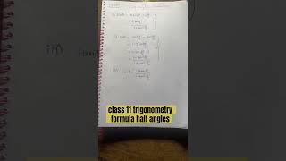 class 11 trigonometry formulatrignometry half angles [upl. by Agata169]