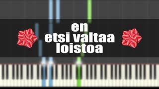 En etsi valtaa loistoa  PIANO Tutorial [upl. by Sorkin]