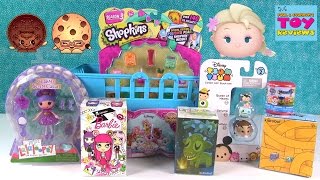 Shopkins Big Blue Basket of Blind Bags 6  Disney Tsum Tsum Fashems Opening  PSToyReviews [upl. by Reitman]