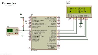 Interfacing PIC18F4550 with DHT11 humidity and temperature sensor  Simulation [upl. by Heller633]