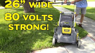 Powersmart 80V 26quot Yellow Mower PS76826 review [upl. by Danais]