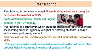 Peer tutoring creating an inclusive education for all Teaching exams [upl. by Amory]