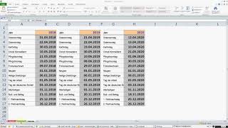 Excel unendlicher Kalender  Ferien Feiertage DOWNLOAD [upl. by Keppel174]