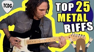 Los 25 Mejores Riffs de METAL De La Historia Que debes saber tocar en guitarra eléctrica [upl. by Cyprus]