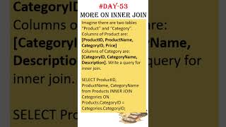 More on Inner Joins day53 sql [upl. by Erodavlas114]