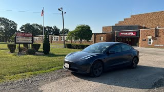 Exploring Greenview Illinois with Tesla FSD 1236 Tesla Model 3 RWD [upl. by Ennovyhc]