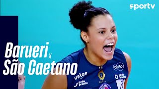 BARUERI 3 X 0 SÃO CAETANO  MELHORES MOMENTOS  SUPERLIGA FEMININA DE VÔLEI  sportv [upl. by Oremor]